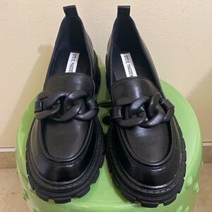 Steve Madden Women's Black Chunky Platform Loafers (Size 8)